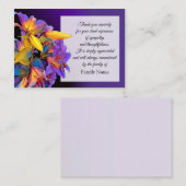Lila Blomsterkort nach Beerdigung Danke Karten (Vorne/Hinten)