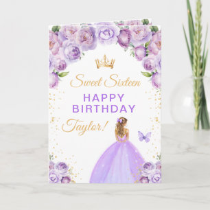 Lila-blonde Haar Mädchen Sweet Sixteen Geburtstag Karte