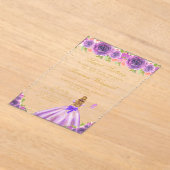 Lila Blonde Hair Princess 16 . Geburtstag Acryleinladungen (Ablage )