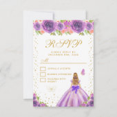 Lila Blonde Hair Princess 16 . Geburtstag RSVP Karte (Vorderseite)