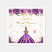 Lila Blonde Hair Princess 16 . Geburtstag Serviette (Vorderseite)