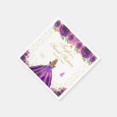Lila Blonde Hair Princess 16 . Geburtstag Serviette (Ecke)