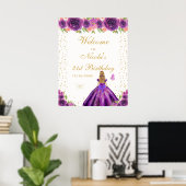 Lila Blondhaariges Mädchen Geburtstagsfeier Willko Poster (Heimbüro)