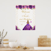 Lila Blondhaariges Mädchen Geburtstagsfeier Willko Poster (Küche)