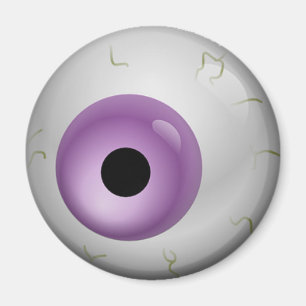 Lila Bloodshot Zombie Eyeball Halloween Magnet