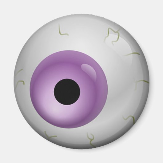 Lila Bloodshot Zombie Eyeball Halloween Magnet (Vorne)