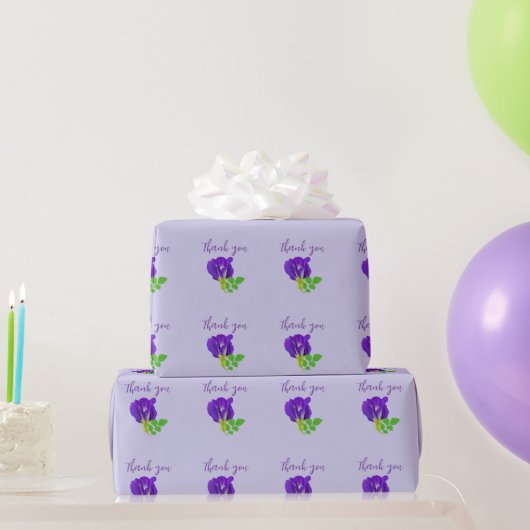 Lila Bloom Floral Geschenkpapier (Partygeschenke)