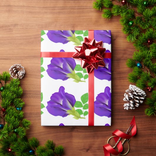 Lila Bloom Floral Geschenkwrap Geschenkpapier (Feiertagsgeschenk)