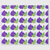 Lila Bloom Floral Geschenkwrap Geschenkpapier (Flach)