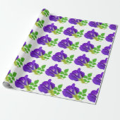 Lila Bloom Floral Geschenkwrap Geschenkpapier (Ungerollt)
