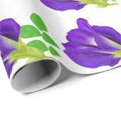 Lila Bloom Floral Geschenkwrap Geschenkpapier (Rolleneckpunkt)
