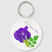Lila Bloom Floral Geschenkwrap Schlüsselanhänger (Vorderseite)