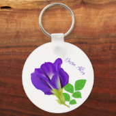 Lila Bloom Floral Geschenkwrap Schlüsselanhänger (Vorderseite)