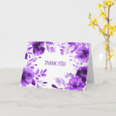 Lila Blooms Wasserfarbe DANK IHNEN CUSTOM Karte (Gelbe Blume)