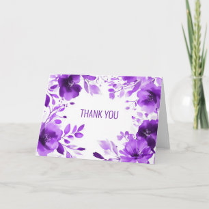 Lila Blooms Wasserfarbe DANK IHNEN CUSTOM Karte