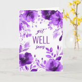 Lila Blooms Wasserfarbe wird BALD GUT GEHALTEN Karte (Gelbe Blume)