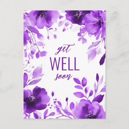 Lila Blooms Wasserfarbe wird BALD GUT GEHALTEN Postkarte (Vorderseite)