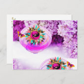 Lila Bloral Postkarte (Vorne/Hinten)
