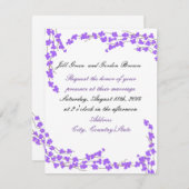 Lila Blossom-Hochzeitseinladung Einladung (Vorne/Hinten)