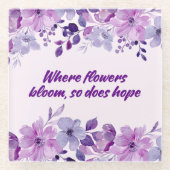 Lila Blossom-Untersetzer Glasuntersetzer (Vorderseite)