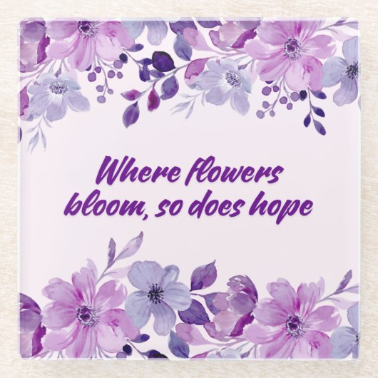 Lila Blossom-Untersetzer Glasuntersetzer (Vorderseite)