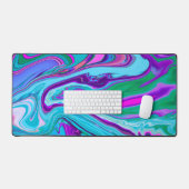 Lila Blue Abstrakt Playful Marmordesign Name Schreibtischunterlage (Tastatur & Maus)