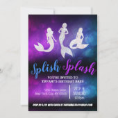 Lila Blue Adult Party Mermaid Einladungen (Vorderseite)