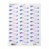 Lila Blue Alcohol Ink Moderne Rücksendeadresse (Vorne)