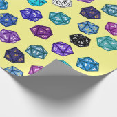 Lila Blue and Yellow D20 Würfel RPG Game Geschenkpapier (Ecke)