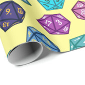Lila Blue and Yellow D20 Würfel RPG Game Geschenkpapier (Rolleneckpunkt)