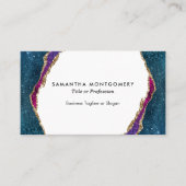 Lila Blue Aqua Gold Veins Agate Beruflich Visitenkarte (Vorderseite)