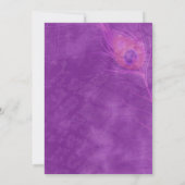 Lila Blue Aquamarin Rustic Peacock Theme Wedding Einladung (Rückseite)