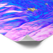 *~* Lila Blue Art Artistic Celestial LION AP23 Poster (Ecke)