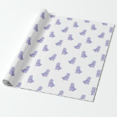 Lila Blue Baby Dinosaur Muster Geschenkpapier (Ungerollt)