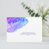 Lila Blue Bat Bar Mitzvah Details Einladung (Stehend Vorderseite)