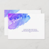 Lila Blue Bat Bar Mitzvah Details Einladung (Vorne/Hinten)