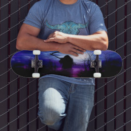 Lila Blue Black Grim Sensenmann Fantasy Night Skateboard