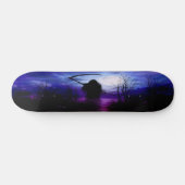 Lila Blue Black Grim Sensenmann Fantasy Night Skateboard (Horizontal)