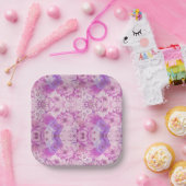 Lila Blue Blume Abstrakt Pappteller (Party)