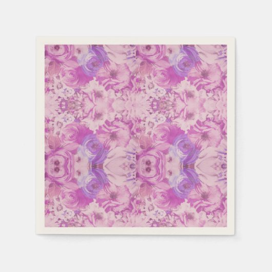 Lila Blue Blume Abstrakt Serviette (Vorderseite)