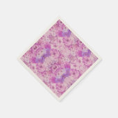 Lila Blue Blume Abstrakt Serviette (Ecke)