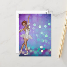 Lila & Blue Bokeh Hintergrund & Ballerina