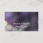 Lila Blue Bokeh Light 32 Wedding Website-Adresse Begleitkarte (Rückseite)