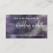 Lila Blue Bokeh Light 32 Wedding Website-Adresse Begleitkarte (Vorderseite)
