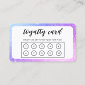 Lila Blue Border Imitats Glitzer Treue Card Visitenkarte (Vorderseite)