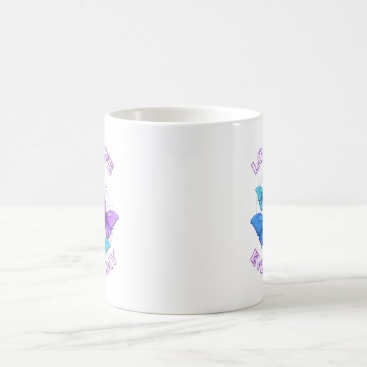 Lila Blue Bright Modern Flying Butterfells Kaffeetasse (Mittel)