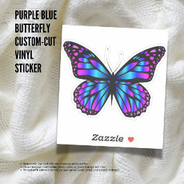 Lila Blue Butterfly Custom Cut Vinyl Sticker