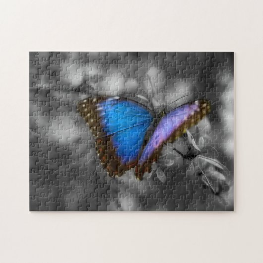 Lila Blue Butterfly Puzzle (Horizontal)