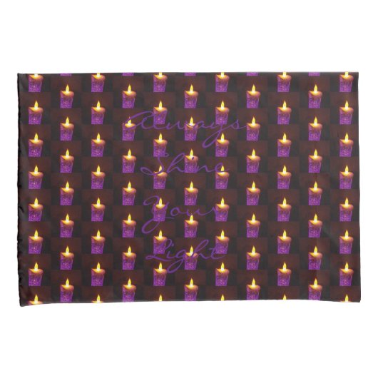 Lila Blue Candles Candlelight Pattern Romantisch Kissenbezug (Vorderseite-Rechts)