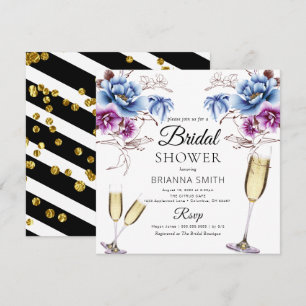 Lila Blue Classy Bridal Dusche Einladung